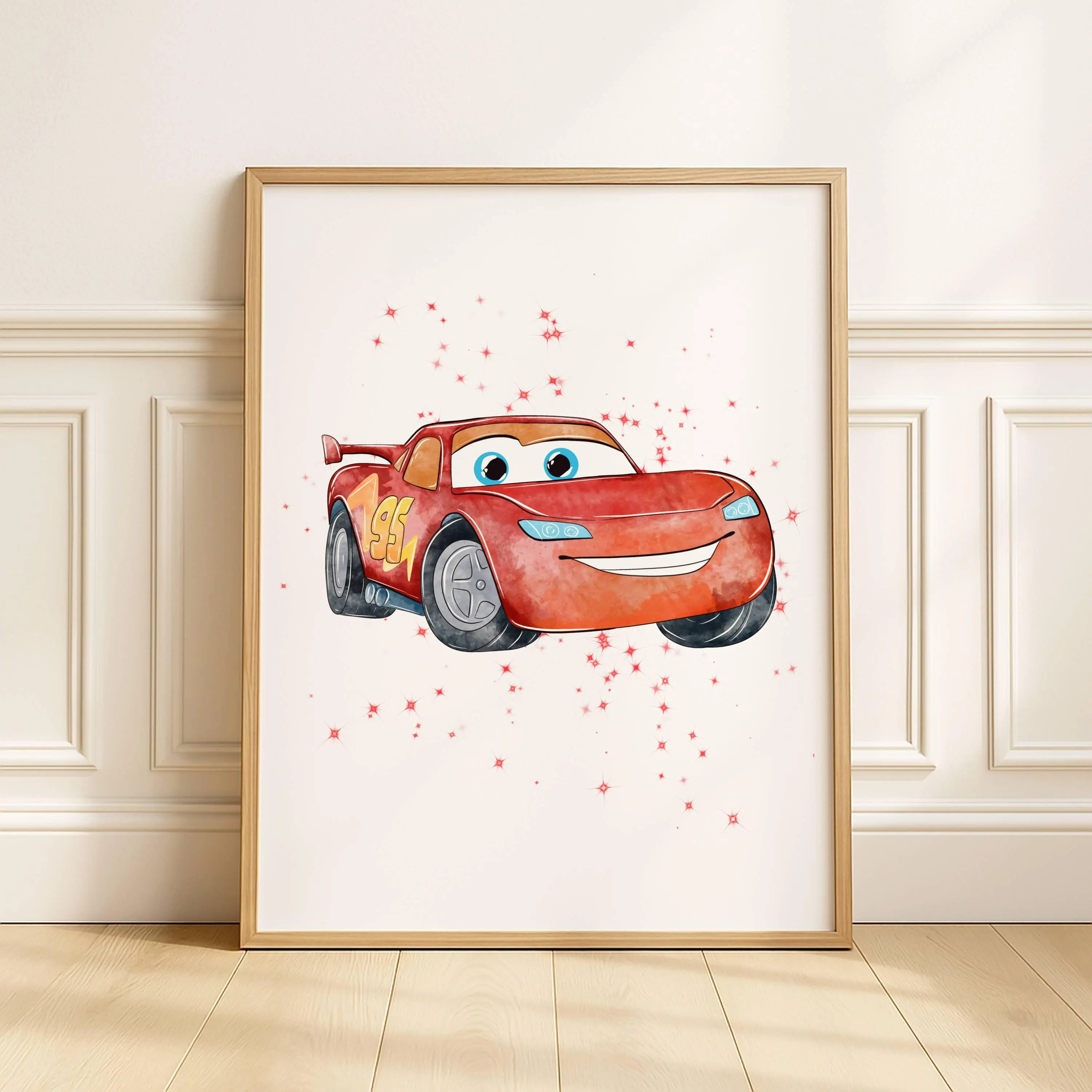 Lighting McQueen Set of 3 Nursery Wall Art Prints, Custom Cars Movie Watercolor Prints, Nursery Decor, Boy Playroom Prints, DIGITAL DOWNLOAD - image 4