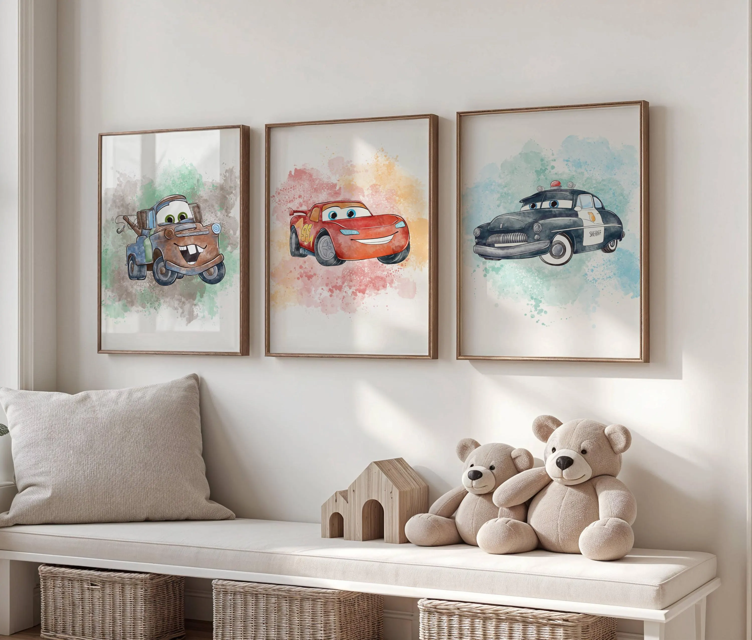 Cars Movie Watercolor Prints: Lightning McQueen, Mater, Sheriff (Digital Download) - image 5