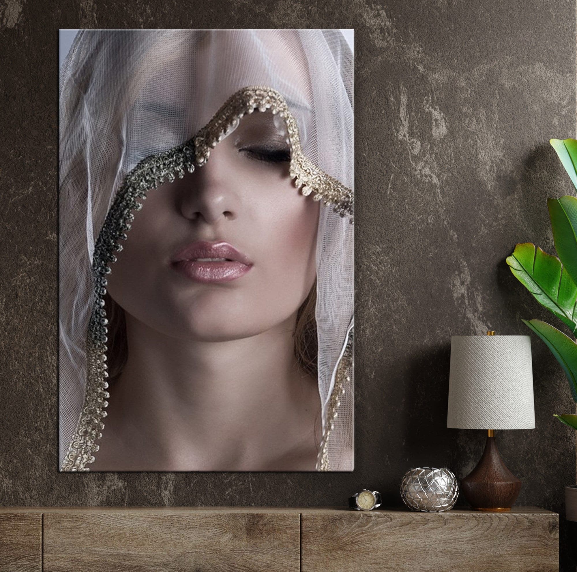 Silver Girl Canvas, White Silver African Woman Canvas, Modern Paintings, Fashion Art, Wall Art Canvas, Silver Art, Elegant Woman Canvas