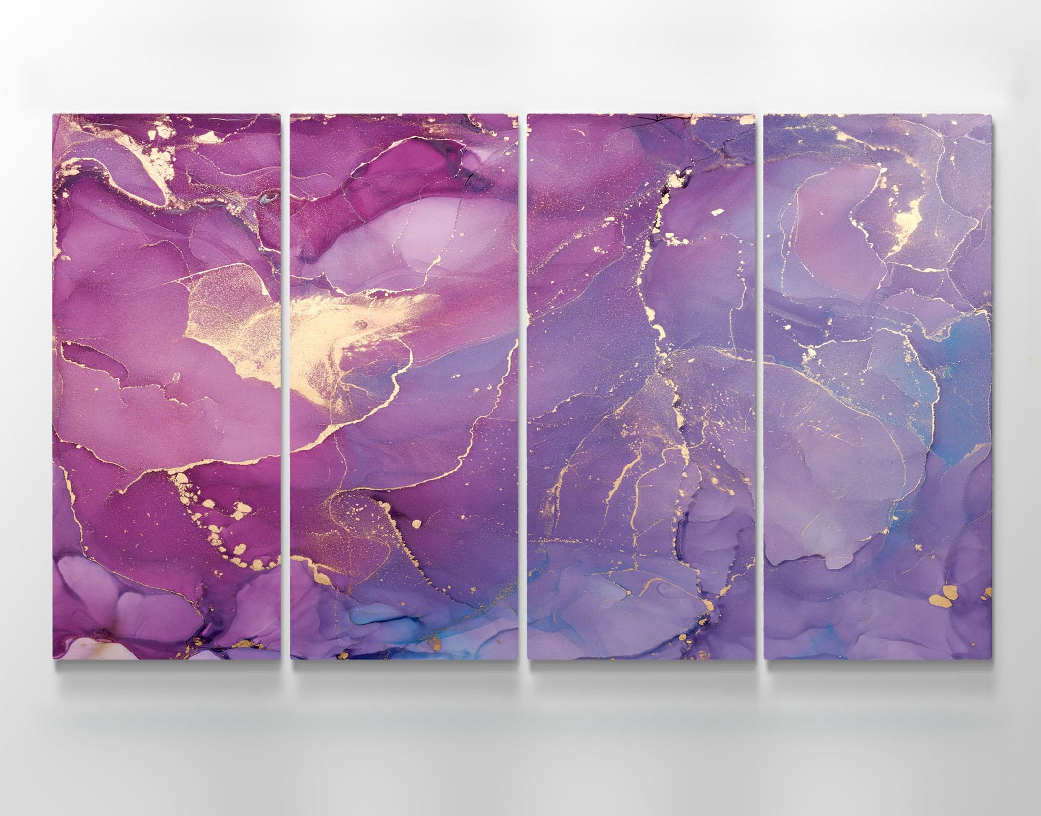 Pink Abstract Art, Abstract wall art, Abstract canvas print, Abstract Painting, Purple Yellow Abstract Canvas Art, Purple Marble Decor - image 2