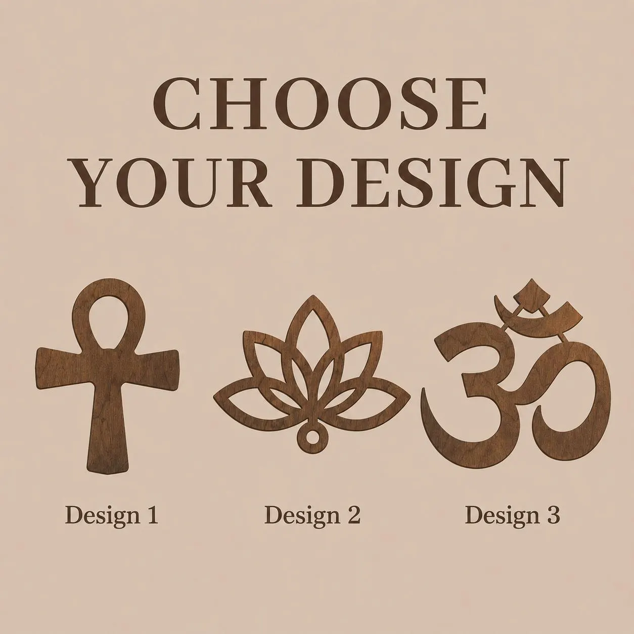 Spiritual Wall Art, Ankh Wall Art, Om Wall Art, Lotus Wall Art, Yoga Room Decor, Wooden Wall Hanging, Set of 3 Wall Art, Zen Decor - image 5