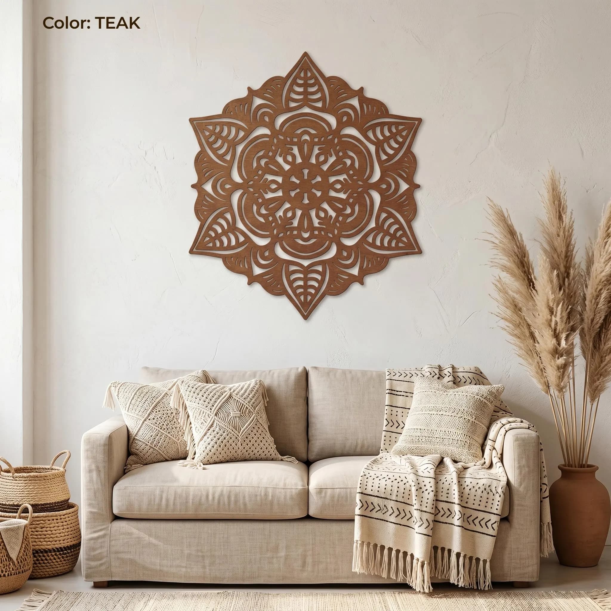 Wooden Mandala Wall Art, Sacred Geometry Wall Decor, Boho Above Bed Decor, Plywood Wall Hanging, Yoga Studio Decor, Spiritual Gift - image 3