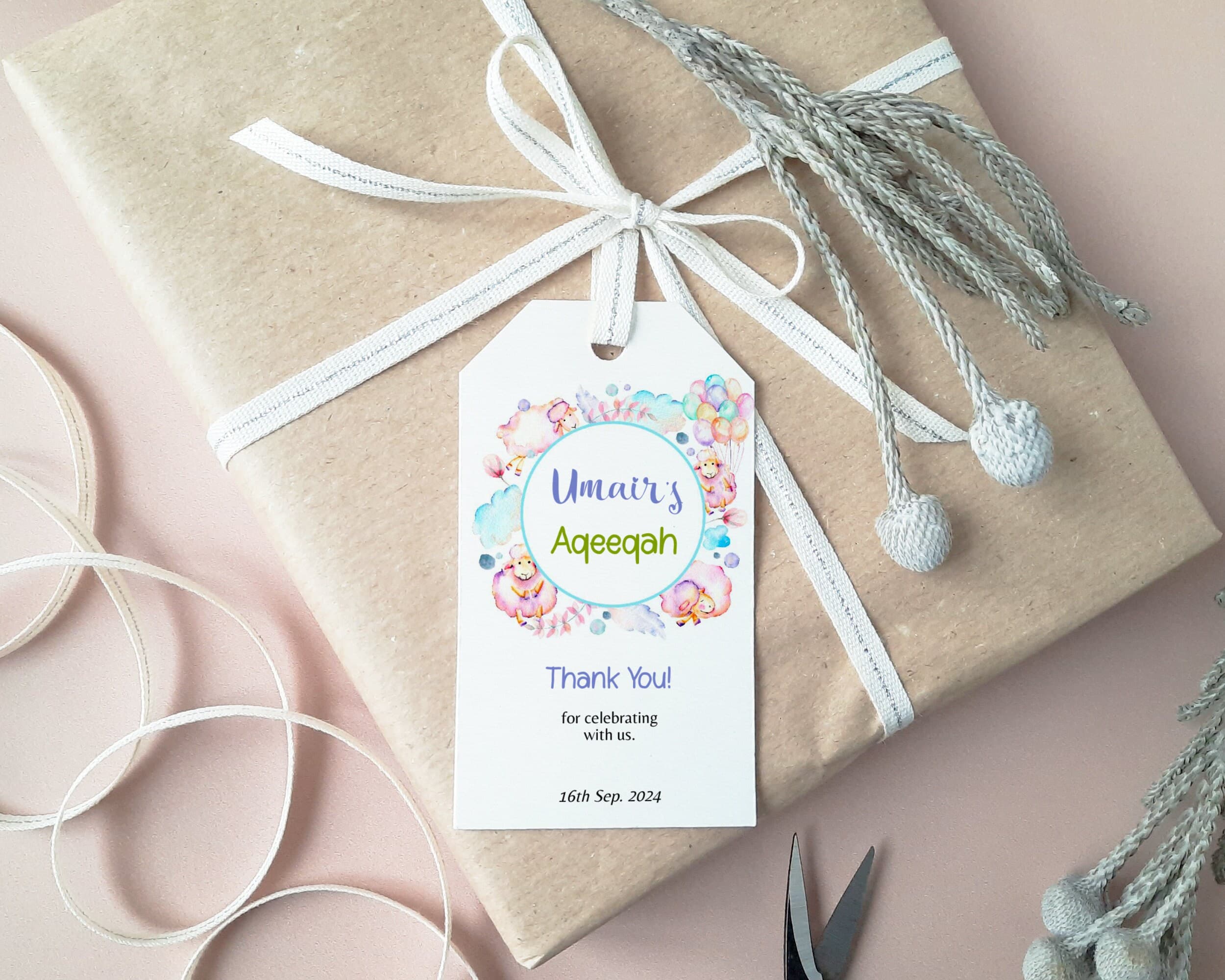 Editable Aqeeqah Favour Tag Template, Aqeeqah Favor Tag, Aqiqah favour template, Muslim Aqeeqah, Islamic Aqeeqah, Islamic Aqiqah Favor - image 2