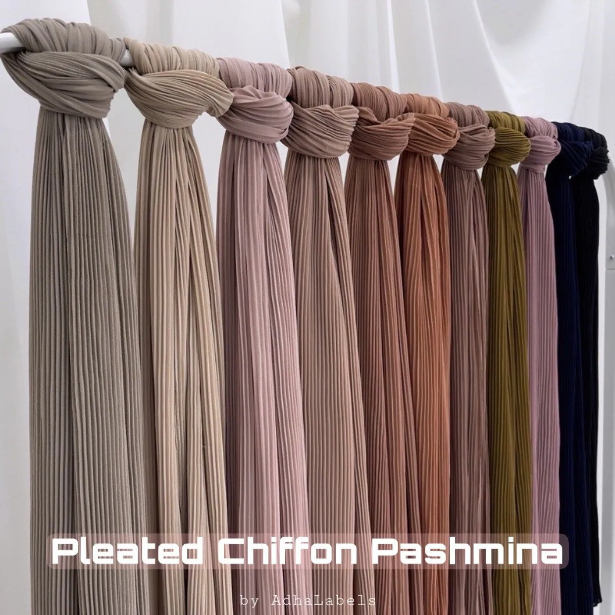 Pleated Chiffon Pashmina Hijab: 'Lily' Shawl Scarf