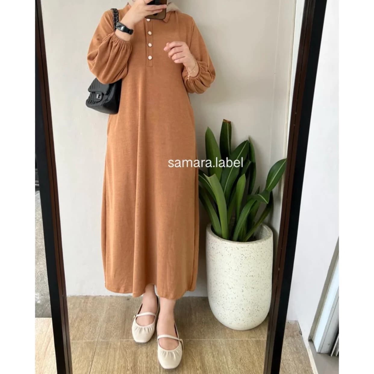 Joya Long Sleeve Knit Midi Dress + FREE HIJAB - image 4