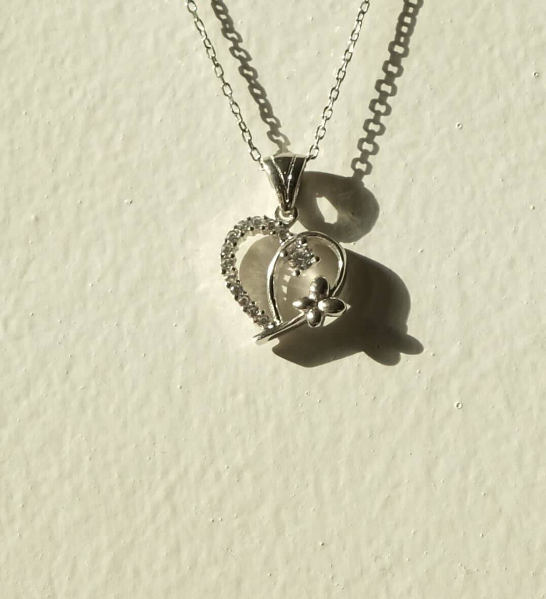 Silver Minimal Heart Necklace, Heart Necklace, Zircon Stone Heart Necklace, Heart Necklace, Christmas Gift, Gift for Her, Woman Necklace - image 5