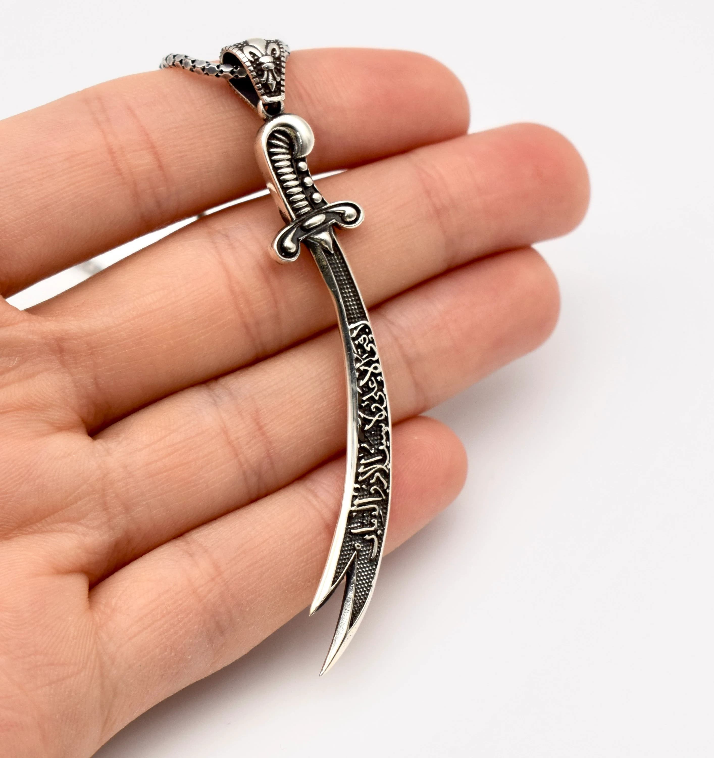 Zulfiqar Sword Necklace, Arabic Written Zulfiqar, Imam Ali Zulfiqar Sword, Islamic Necklace, Muslim Men Gift, Shia Gifts, Muslim Jewelry - image 3