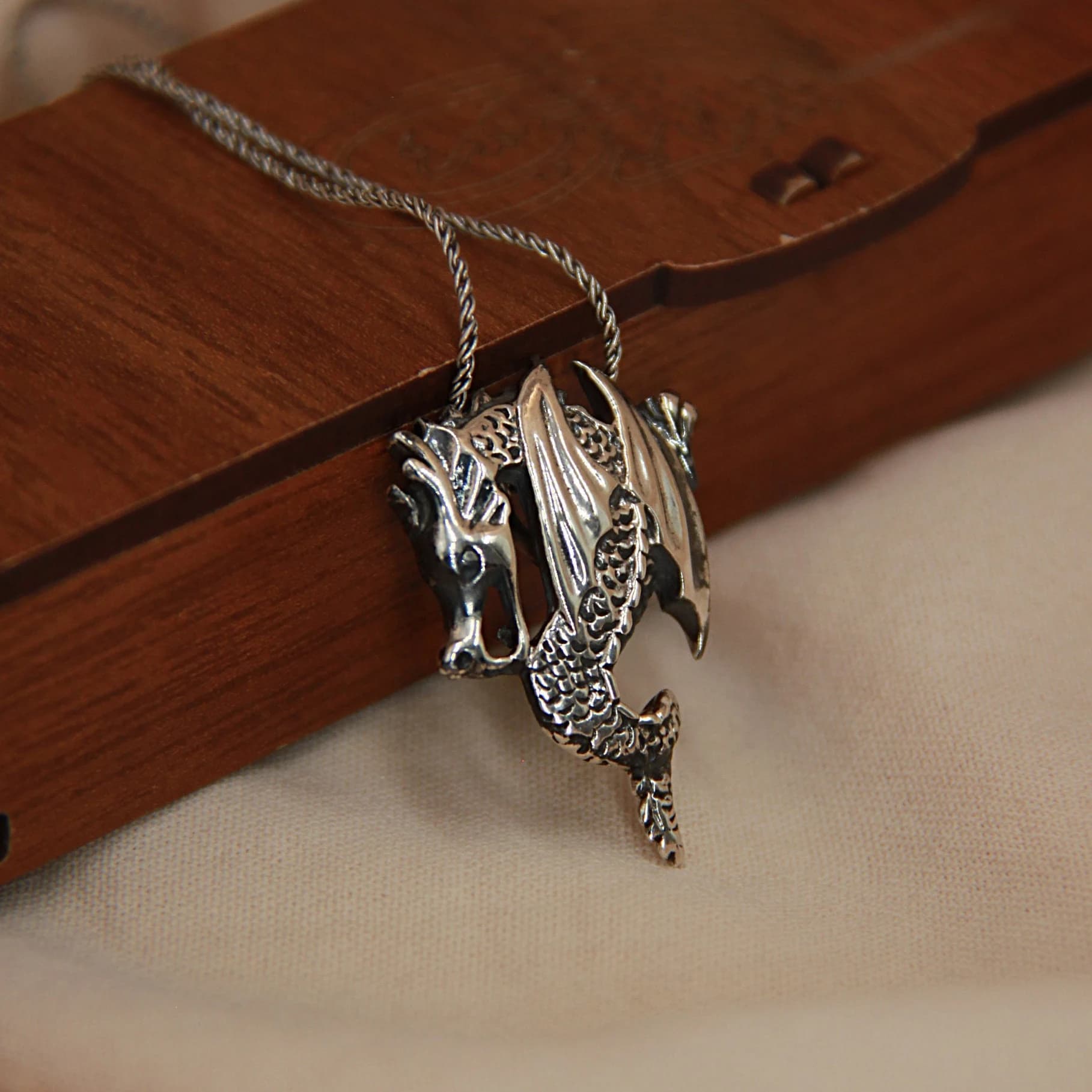 Dragon Necklace, Sterling Silver Dragon Necklace, Dragon Jewelry, Mystic  Necklace, Dragon Pendant, Mythology Pendant, Gift for Him/ Her - image 4
