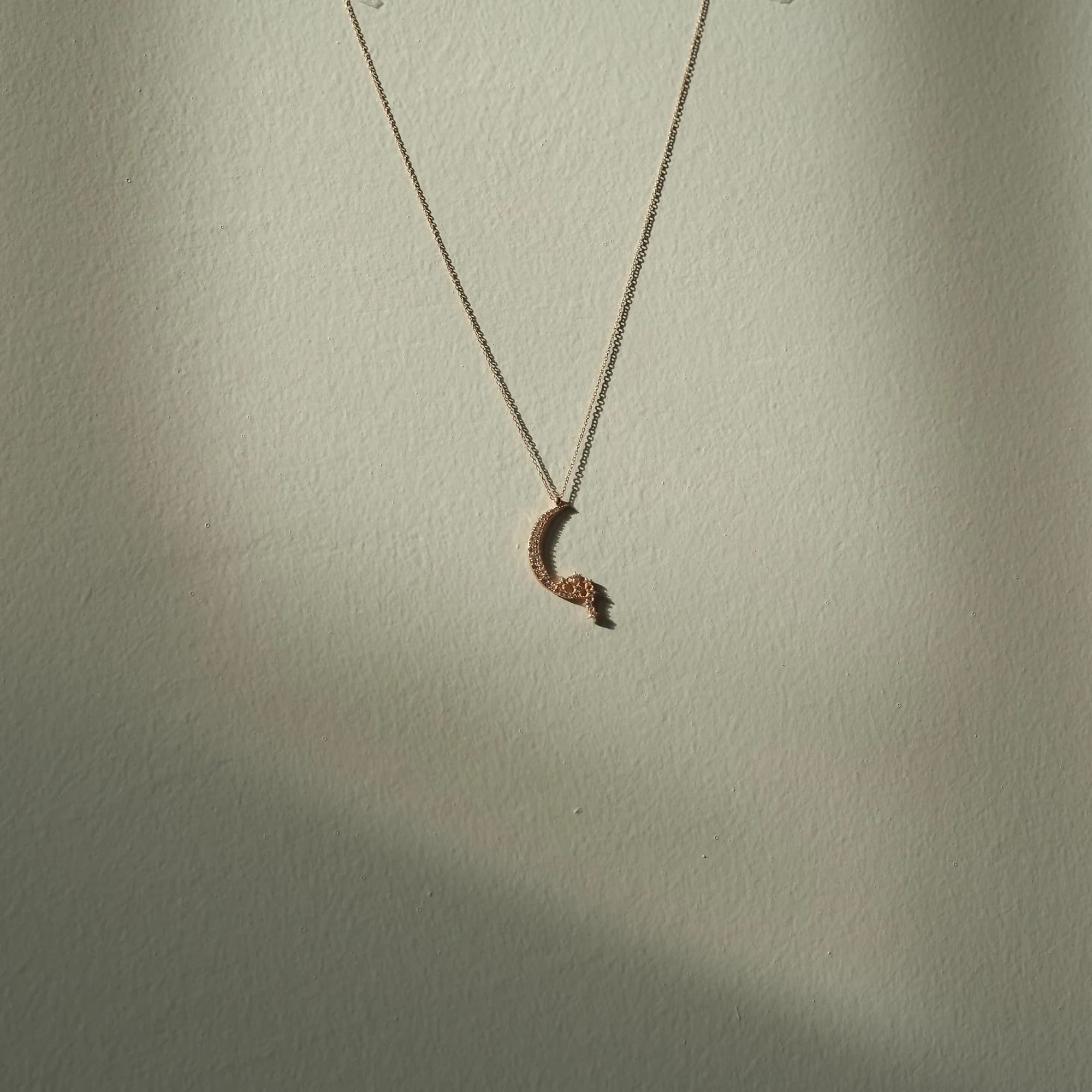 Silver Crescent and Star Necklace, Zircon Stone Crescent and Star Necklace, Silver Moon Star Necklace - image 5