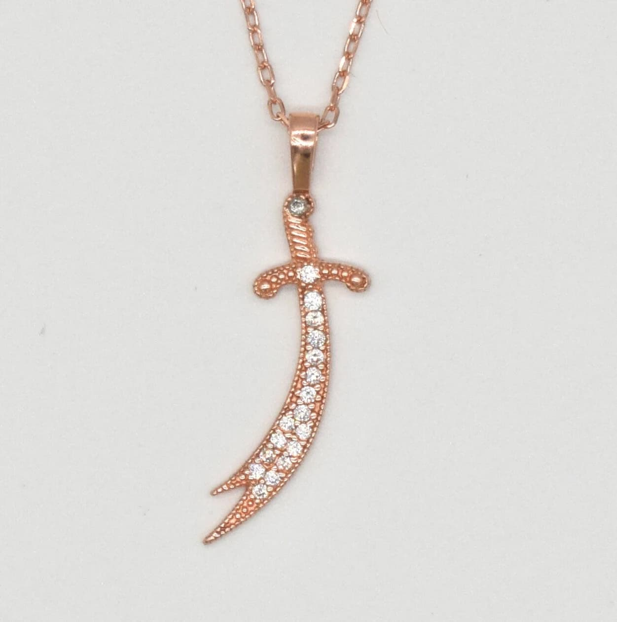 Rose Zulfiqar Sword Necklace, Women Zircon Stone Zulfiqar Necklace, Imam Ali Sword Necklace, Arabian Islamic Jewelry, Shia Gifts - image 4