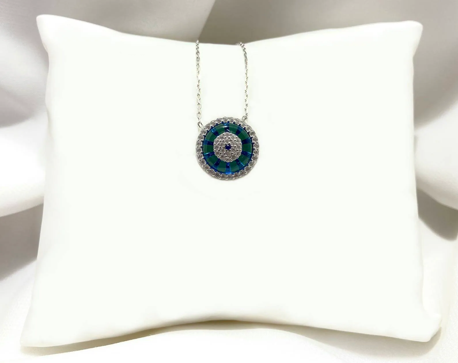 Silver Blue Evil Eye Necklace, Protection Necklace, Zircon Stone Necklace, Dainty Woman Necklace, Gift for Her, Evil Eye Necklace, Nazar - image 4