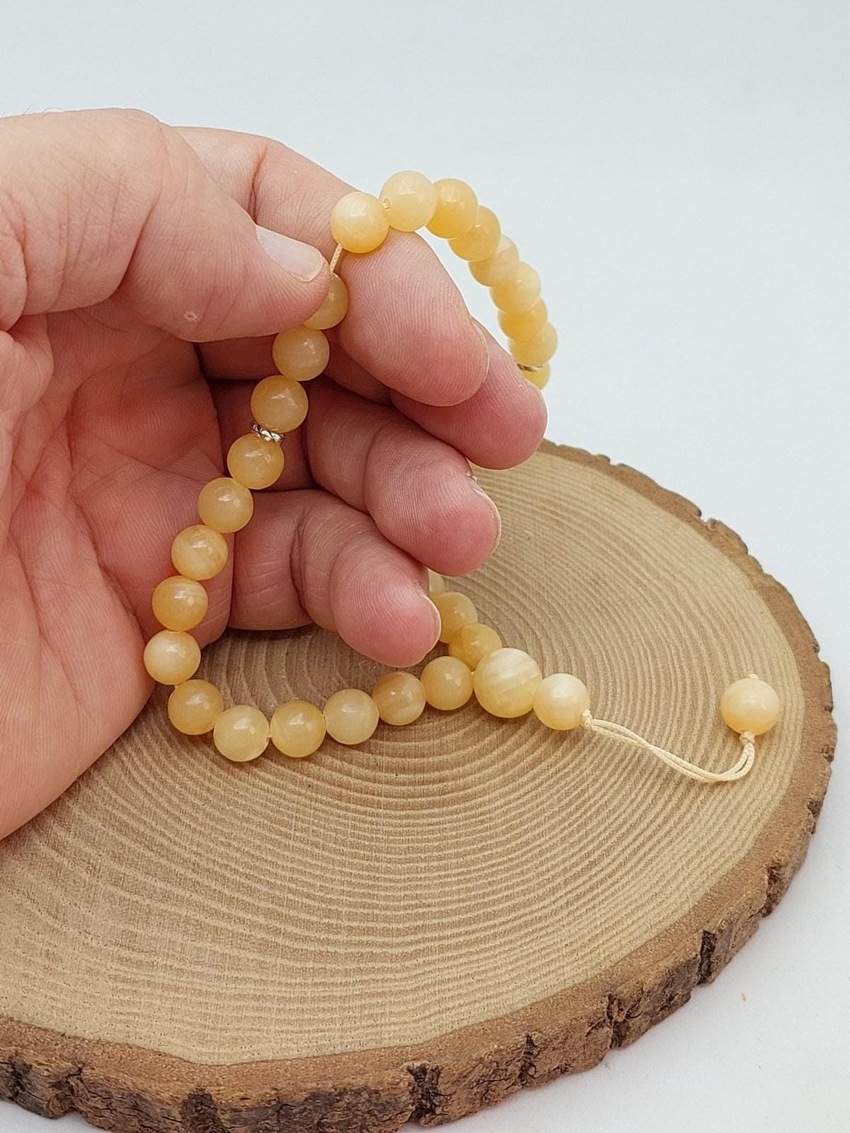 Kalsit Taşı 33lük Özel Tasarım Tesbih 8mm (3205)