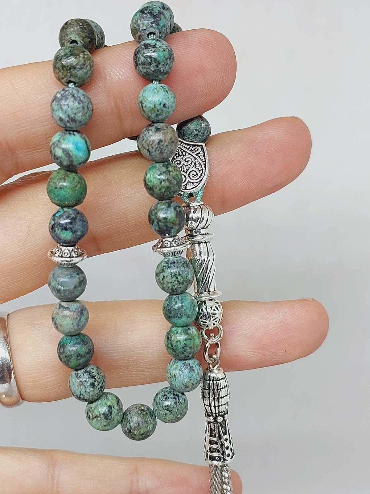 African turquoise Stone 33 beads Rosary 6mm, Tasbih 33, Natural Stone 33 Beads, Tasbeeh, Misbaha, Tasbih