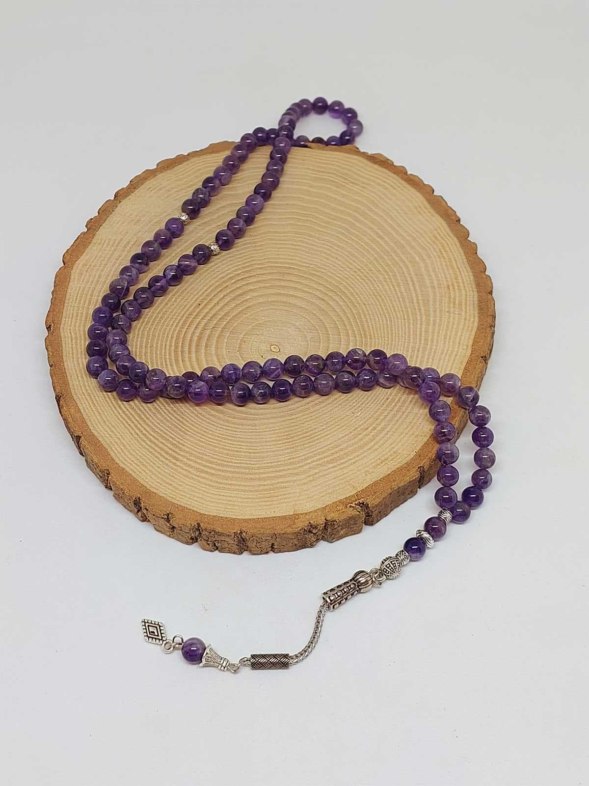 Amethyst Stone 99 beads Rosary 6mm, Tasbih 99, Natural Stone 99 Beads, Tasbeeh, Misbaha, Islamic Prayer Beads, Tasbih, Muslim, Misbah, - image 3