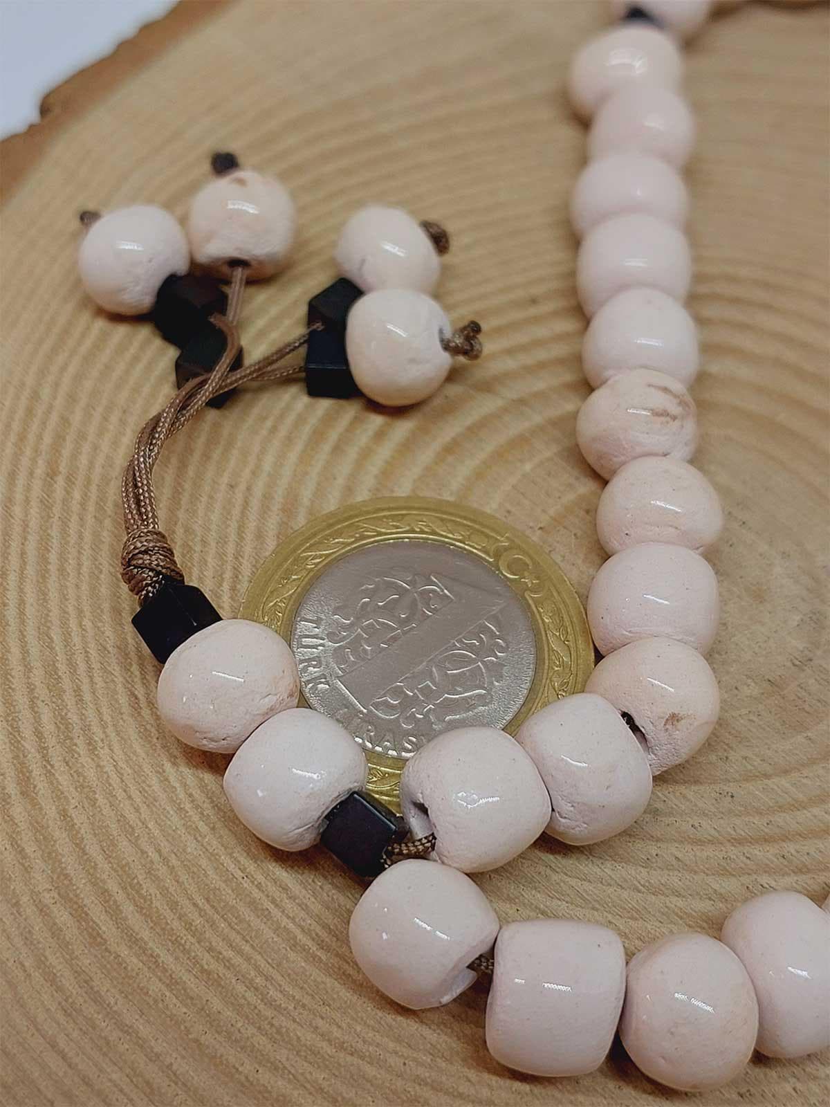 Collectible Anatolian Series White Colour Unique Ceramic Rosary 33 beads 8-9mm, Tasbih 33, Ceramic beads, 33 Beads, Tasbeeh, Tasbih (54288) - image 4