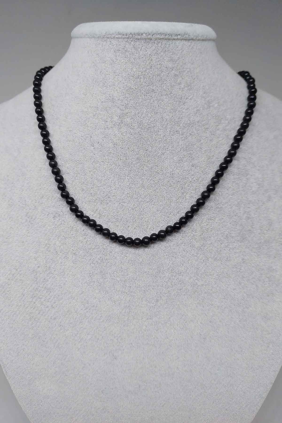 Shungite Necklace | Shungite Necklace with antialergic clip 4 mm | Natural Healing Stone | Healing Stone Jewelry - image 3