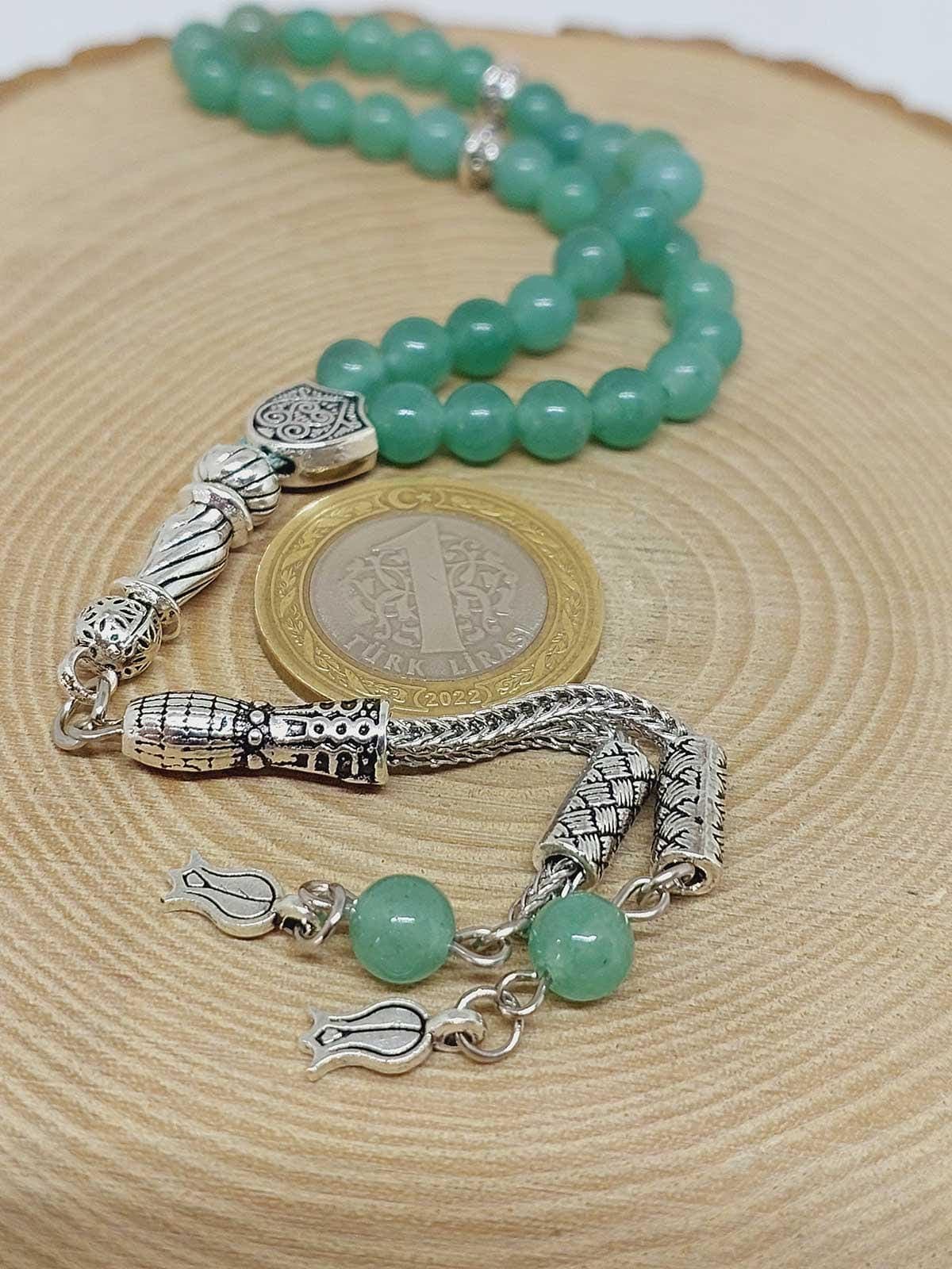 Aventurine Stone 33 beads Rosary 6mm, Tasbih 33, Natural Stone 33 Beads, Tasbeeh, Misbaha, Tasbih - image 5