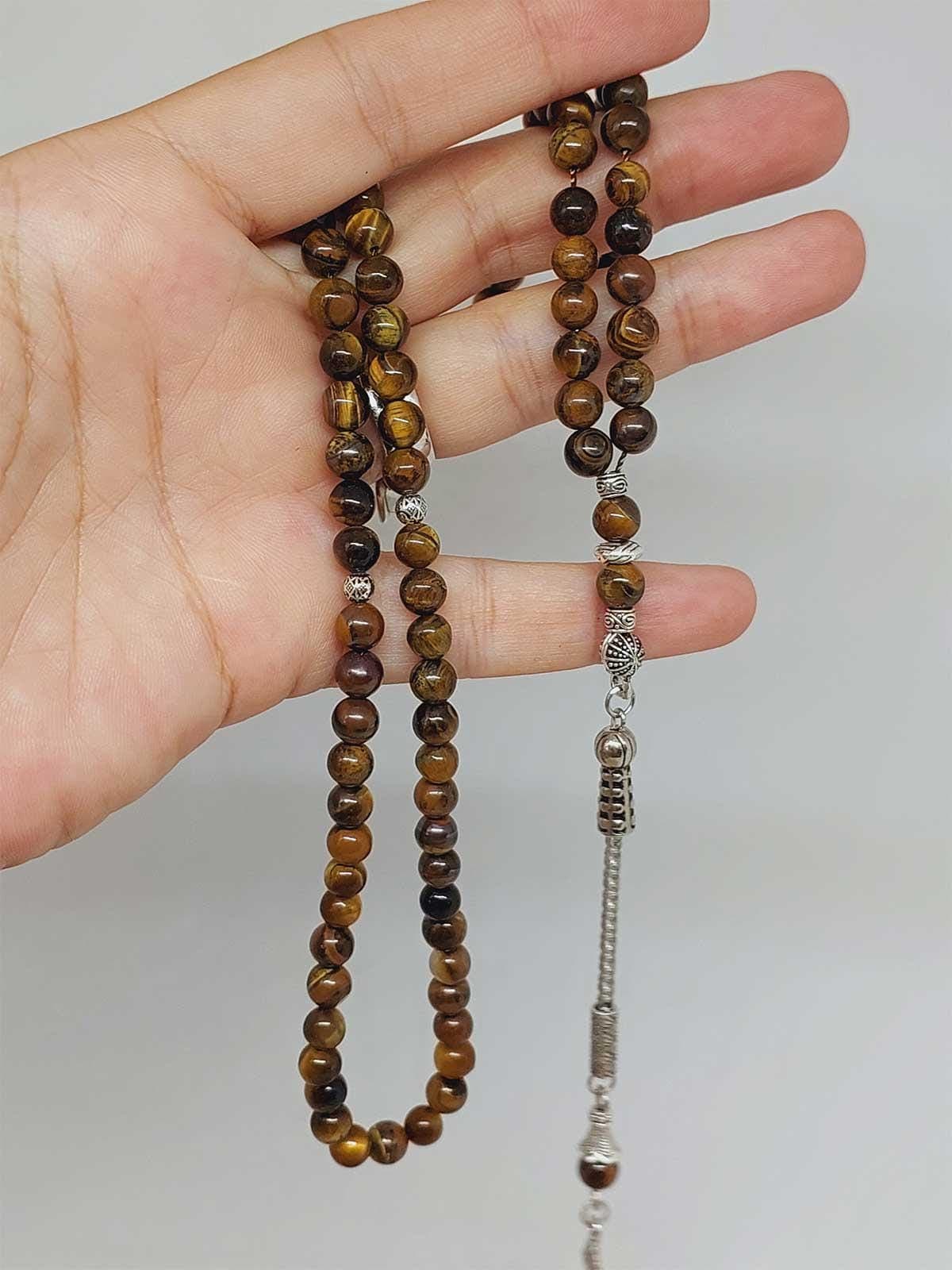 Tiger Eyes Stone 99 beads Rosary 6mm, Tasbih 99, Natural Stone 99 Beads, Tasbeeh, Misbaha, Islamic Prayer Beads, Tasbih, Muslim, Misbah,