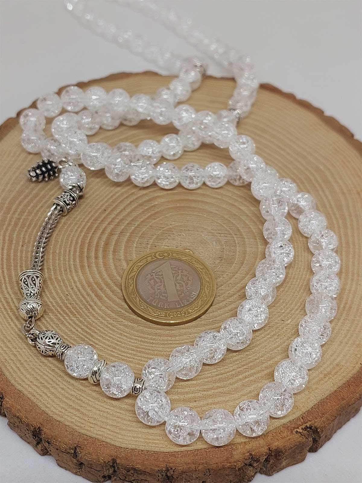 Crystallized Quartz Stone 99 beads Rosary 8mm, Tasbih 99, Natural Stone 99 Beads, Tasbeeh, Misbaha, Islamic Prayer Beads, Tasbih, Muslim - image 4