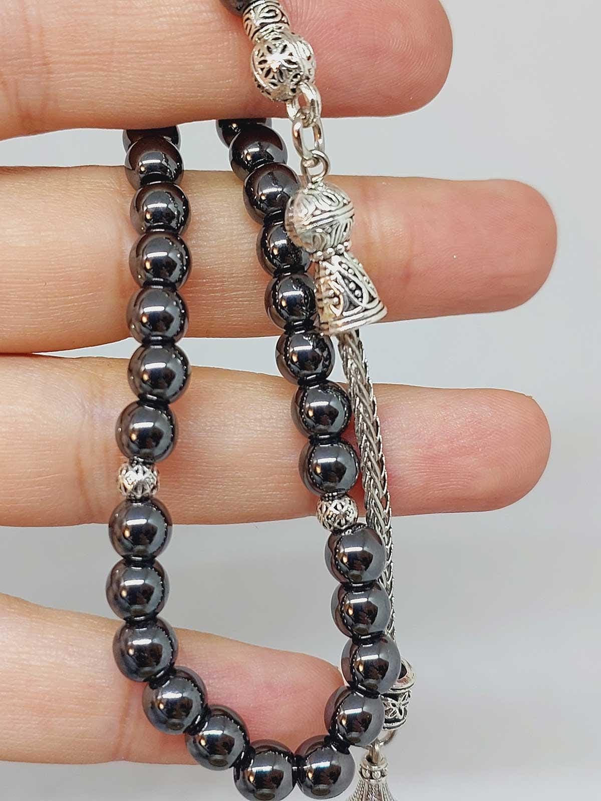 Hematite Stone 33 beads Rosary 6mm, Tasbih 33, Natural Stone 33 Beads, Tasbeeh, Misbaha, Tasbih