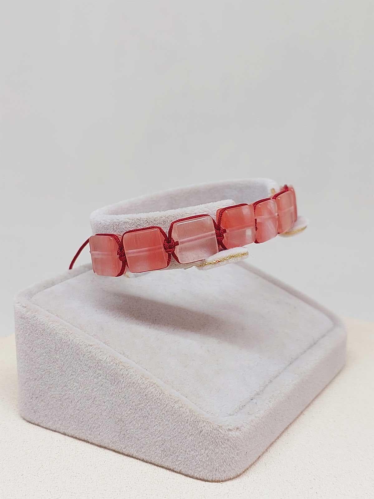 Rose Quartz Stone Macrame Design Unisex Bracelet (51596) - image 5