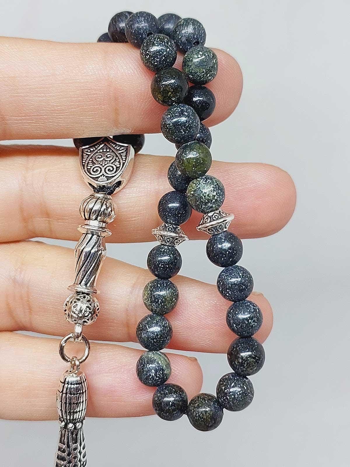 Serpentinite Stone 33 beads Rosary 6mm, Tasbih 33, Natural Stone 33 Beads, Tasbeeh, Misbaha, Tasbih