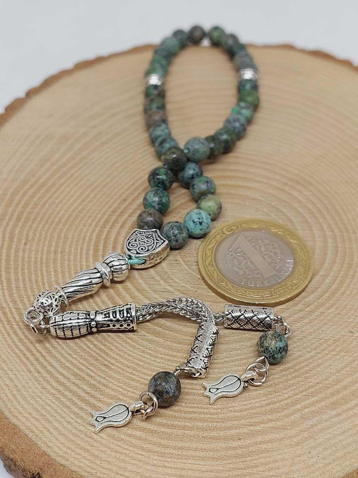 African turquoise Stone 33 beads Rosary 6mm, Tasbih 33, Natural Stone 33 Beads, Tasbeeh, Misbaha, Tasbih - image 4