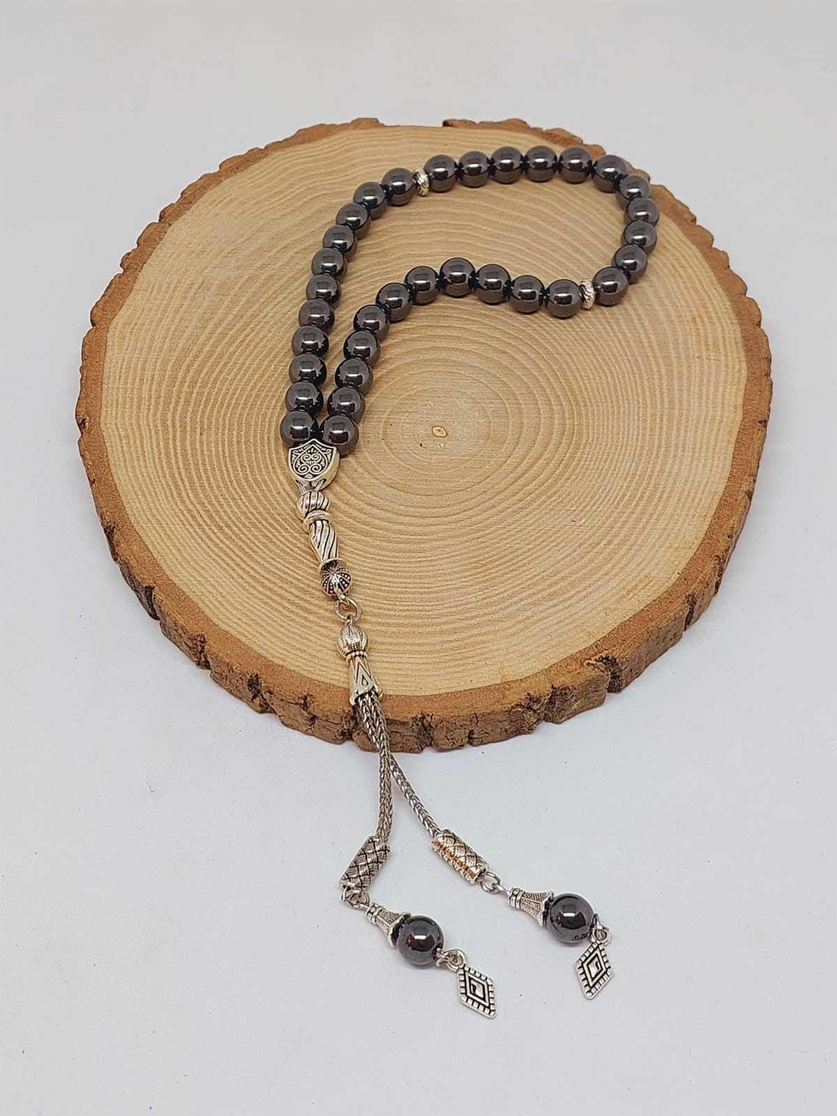 Hematite Stone 33 beads Rosary 8mm, Tasbih 33, Natural Stone 33 Beads, Tasbeeh, Misbaha, Tasbih - image 3