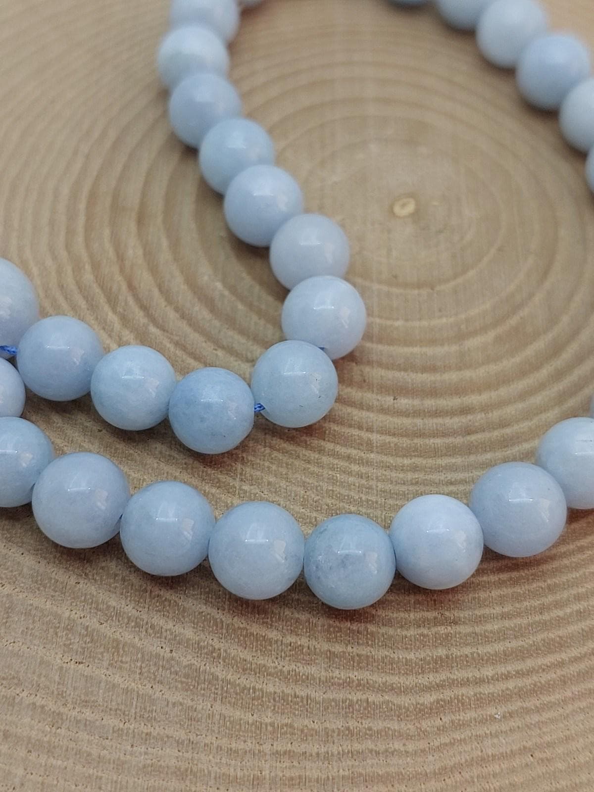 Akuamarin Taşı 33lük Özel Tasarım Tesbih 8mm (8168)