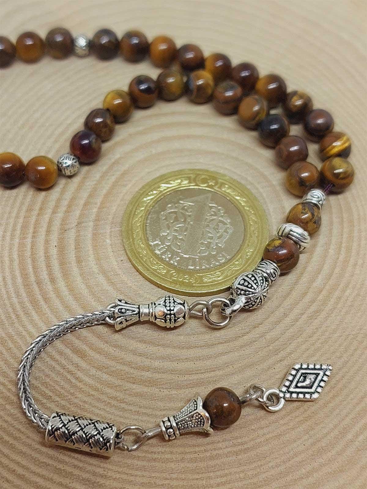 Tiger Eye Stone 33 beads Rosary 6mm, Tasbih 33, Natural Stone 33 Beads, Tasbeeh, Misbaha, Tasbih - image 4