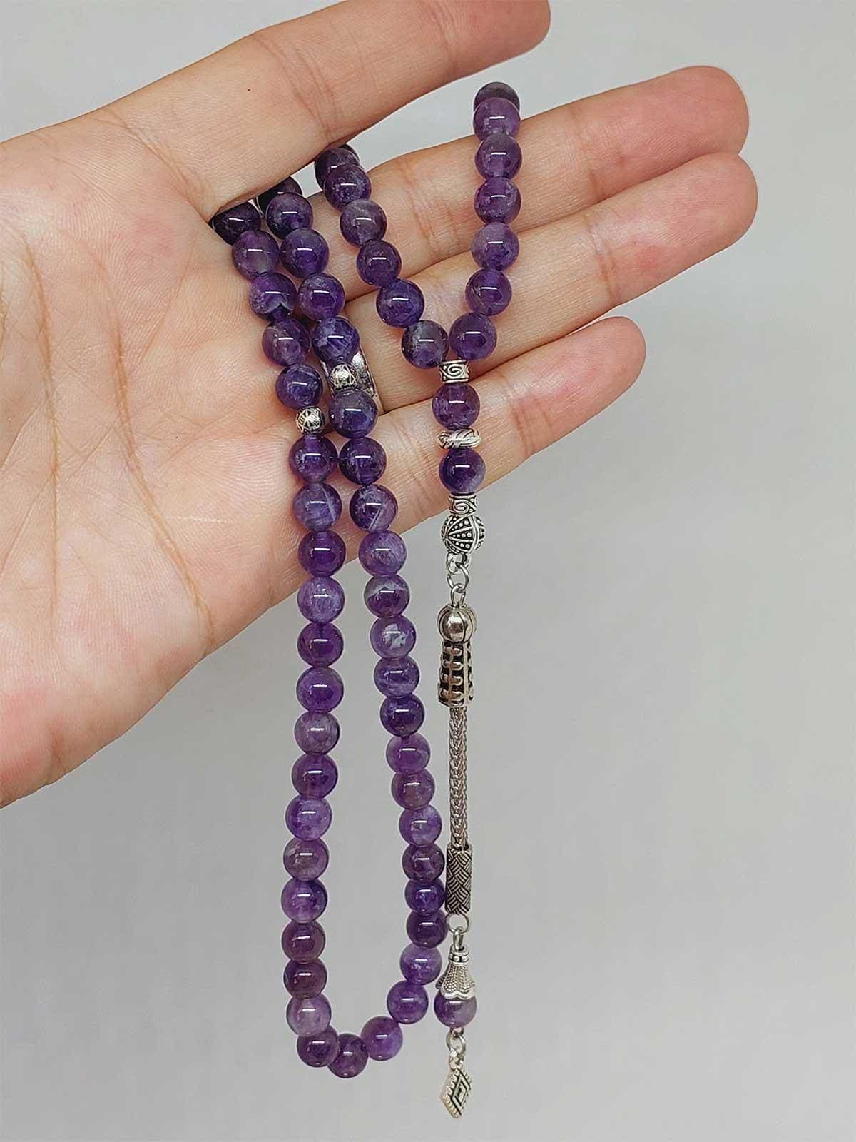 Amethyst Stone 99 beads Rosary 6mm, Tasbih 99, Natural Stone 99 Beads, Tasbeeh, Misbaha, Islamic Prayer Beads, Tasbih, Muslim, Misbah,