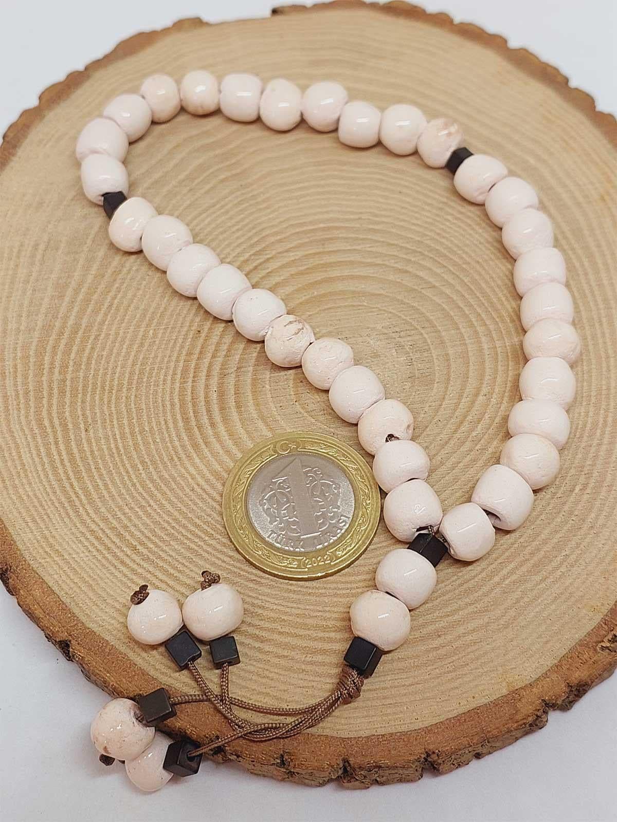 Collectible Anatolian Series White Colour Unique Ceramic Rosary 33 beads 8-9mm, Tasbih 33, Ceramic beads, 33 Beads, Tasbeeh, Tasbih (54288) - image 3