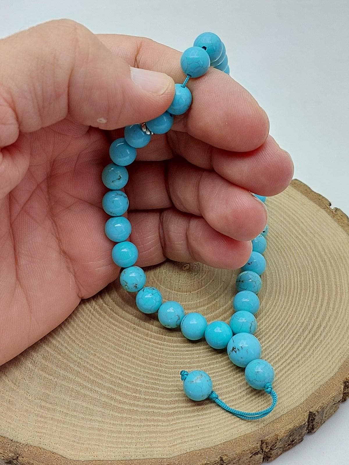 Turkuaz Taşı 33lük Özel Tasarım Tesbih 8mm (4674)