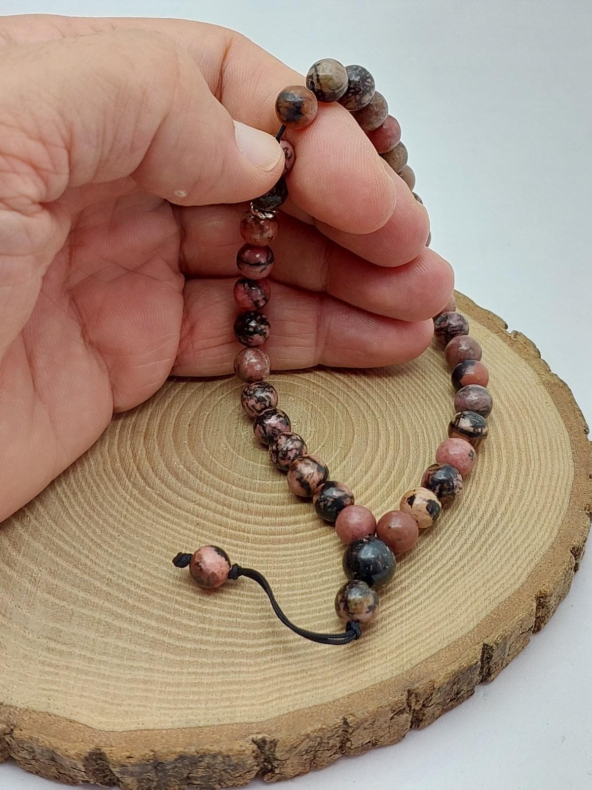 Rodonit Taşı 33lük Özel Tasarım Tesbih 8mm (1853)