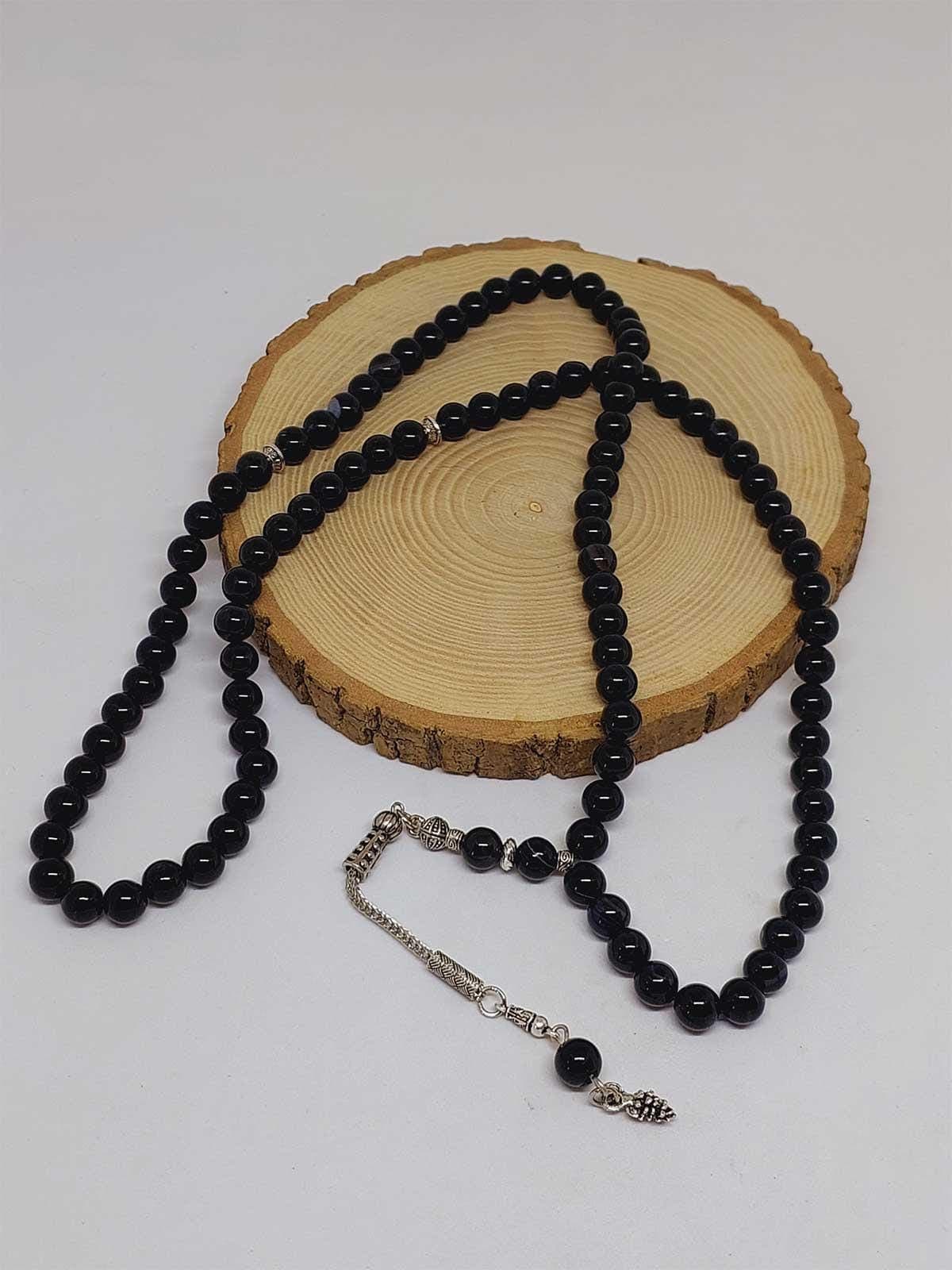 Black Agate Stone 99 beads Rosary 8mm, Tasbih 99, Natural Stone 99 Beads, Tasbeeh, Misbaha, Islamic Prayer Beads, Tasbih, Muslim, Misbah, - image 3