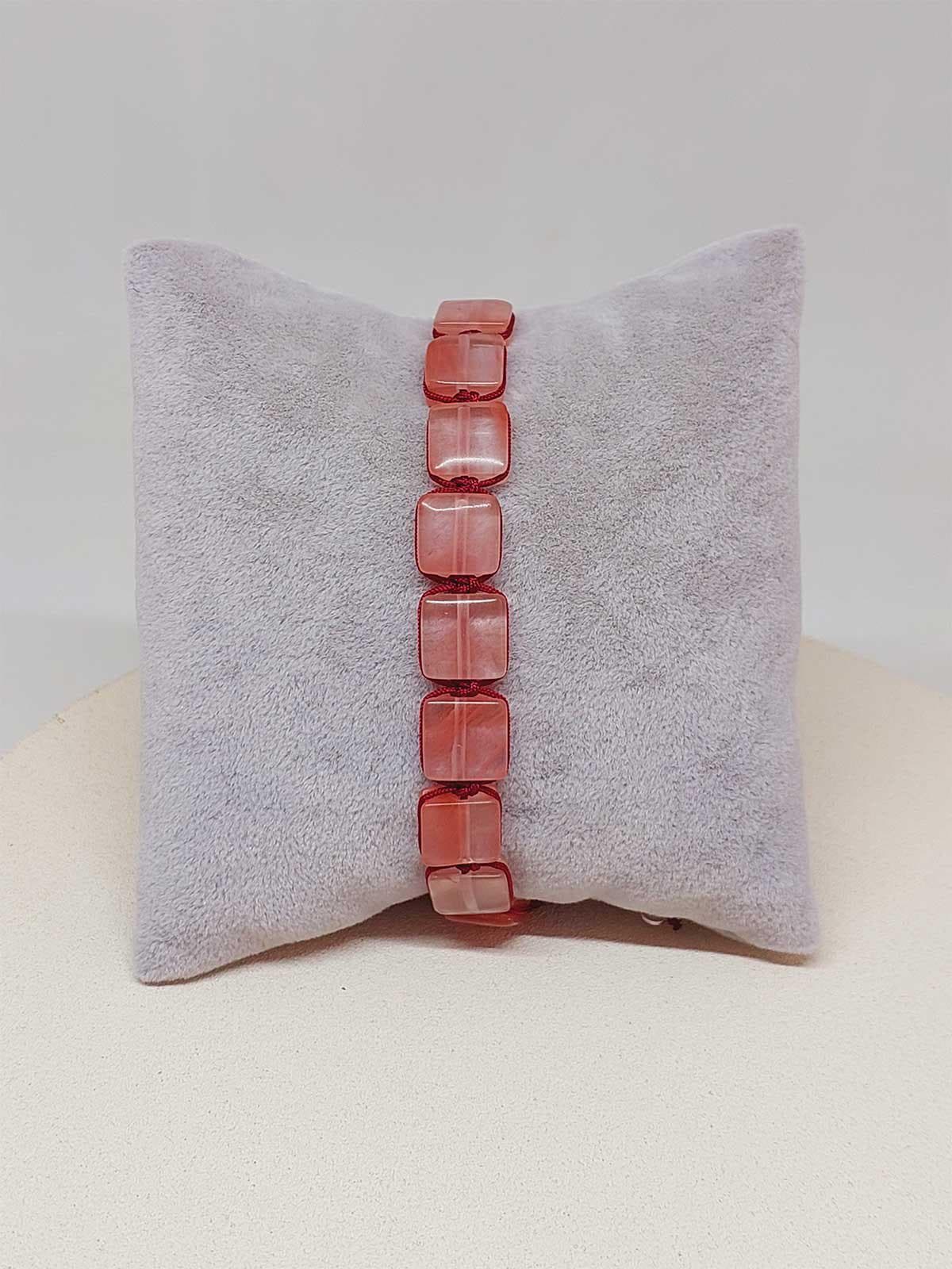Rose Quartz Stone Macrame Design Unisex Bracelet (51596) - image 3