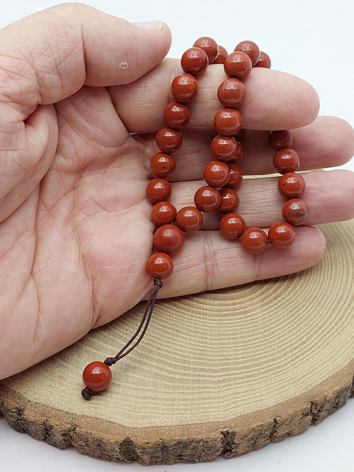 Jasper Taşı Kırmızı 33lük Özel Tasarım Tesbih 8mm (22455)