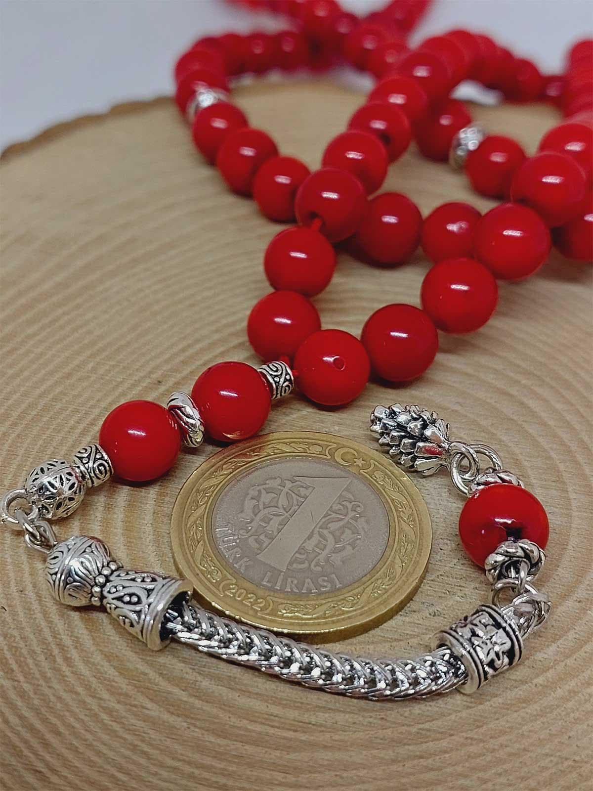 Coral Stone 99 beads Rosary 8mm, Tasbih 99, Natural Stone 99 Beads, Tasbeeh, Misbaha, Islamic Prayer Beads, Tasbih, Muslim - image 5