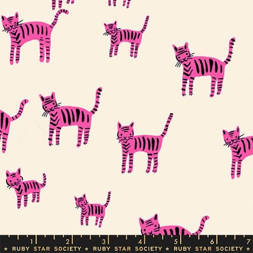 Catnap, Tiger Stripes Playful Pink, by Alexia Abegg - Ruby Star Society