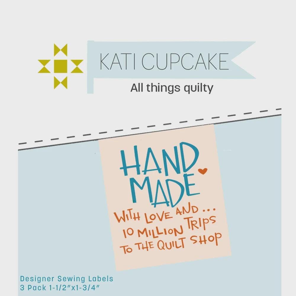 Kati Cupcake Sew-in Labels - Hand Made Trips to the Quilt Shop, Keeping Warm and Showing Off, 3 pk - image 3