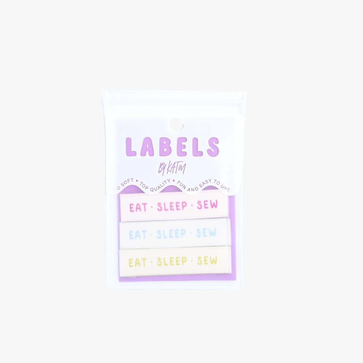 Eat Sleep Sew Sew-on Cotton Labels by KATM, pack of 6 - image 3