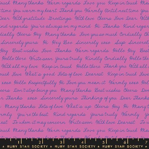 Salutations, Hello Goodbye in Heliotrope, by Rashida Coleman-Hale For Ruby Star Society