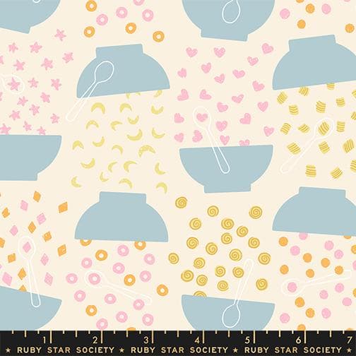 Egg and Friends, Flying Cereal in Natural by Kimberly Kight for Ruby Star Society
