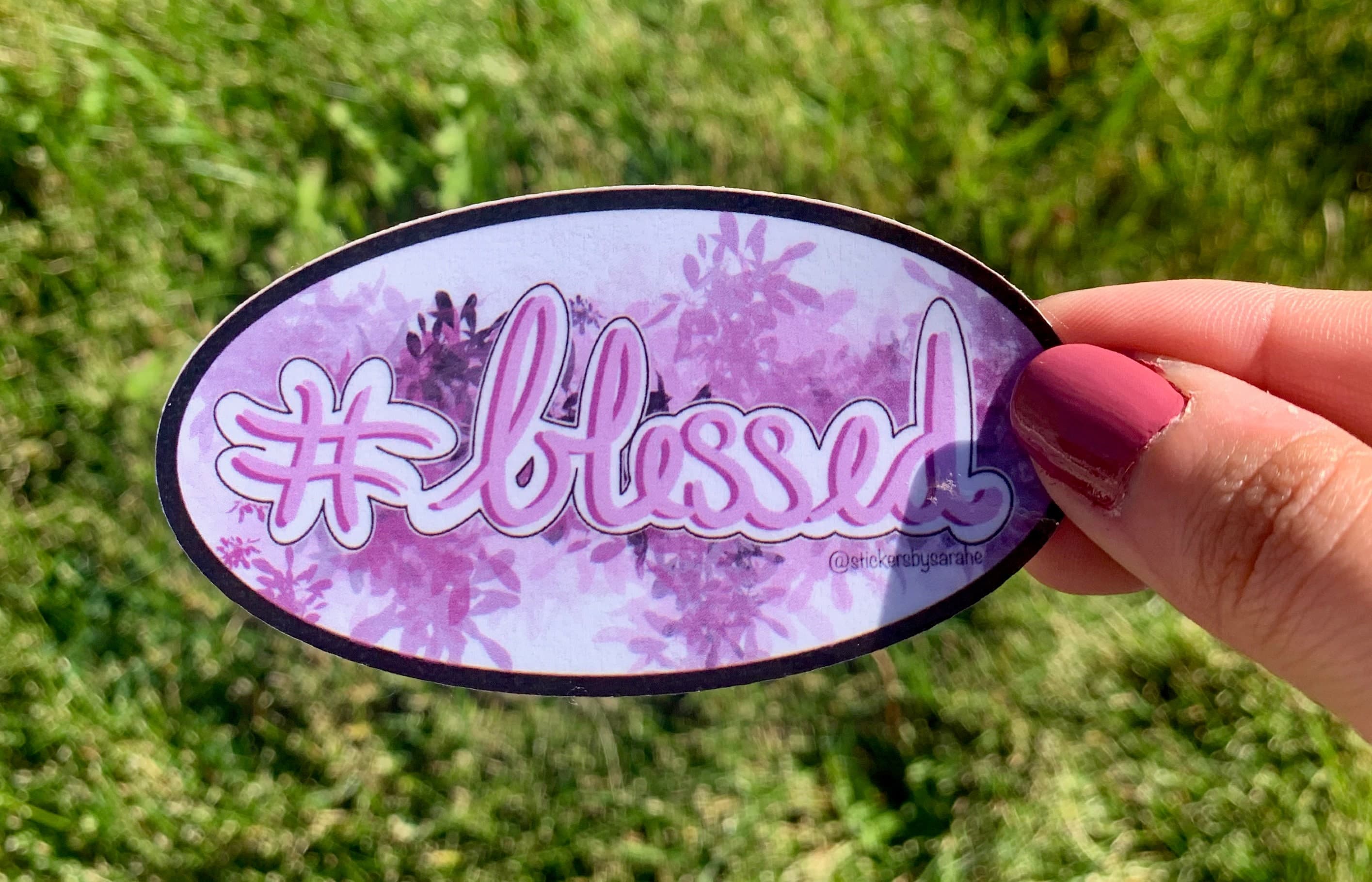 Blessed thankful waterpoof vinyl sticker for laptop | water bottle sticker | hydroflask sticker | tablet sticker | - image 3