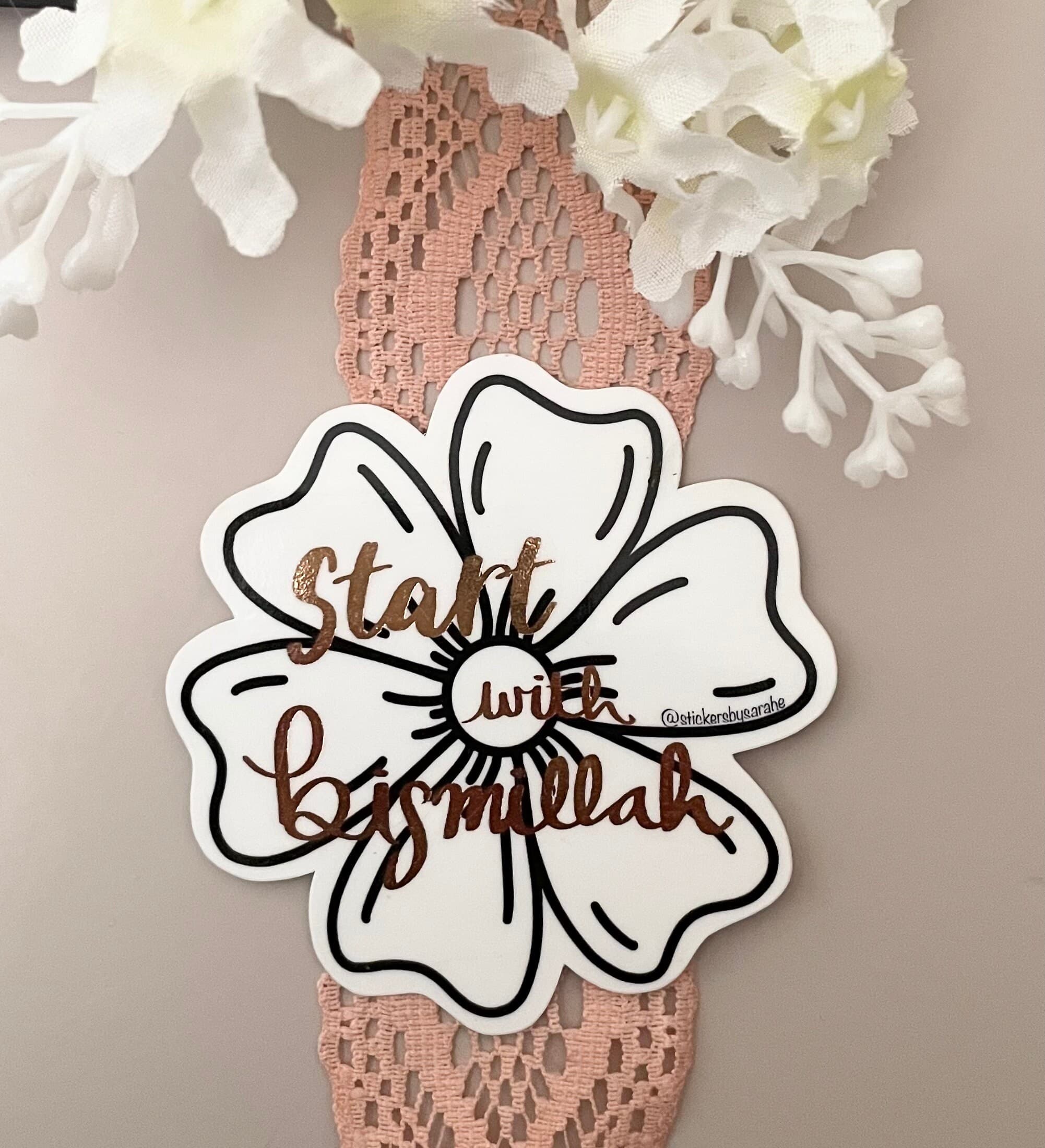 Start with Bismillah sticker, muslim sticker, islamic sticker, Islam sticker, hijabi sticker, new hijabi gift, new muslim gift, ramadan gift - image 5