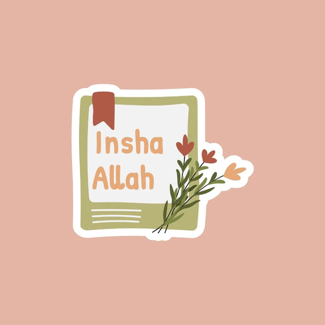 lnshaAllah Floral Polaroid Sticker