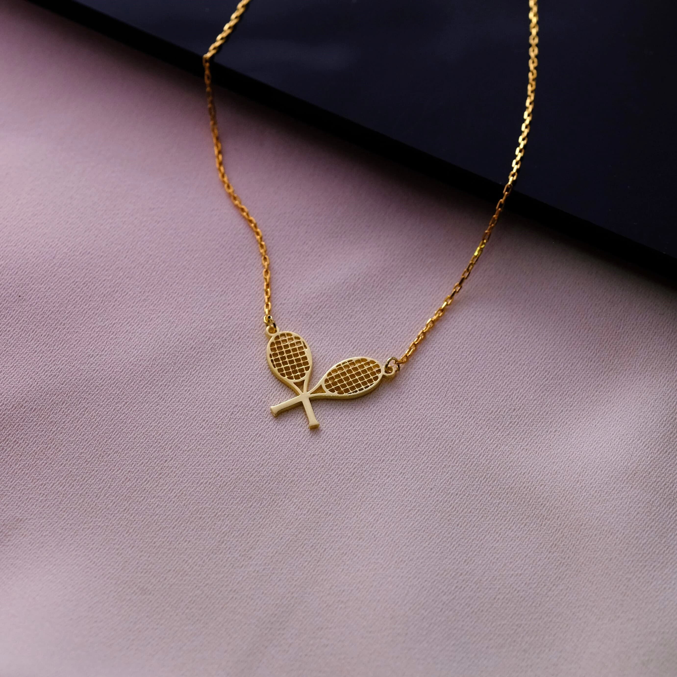 Dainty Tennis Necklace Gold - Tennis Sport Gift - Tennis Player Necklace - Silver Tennis Rackets - Tennis Team Gift - Tennis Coach Gift