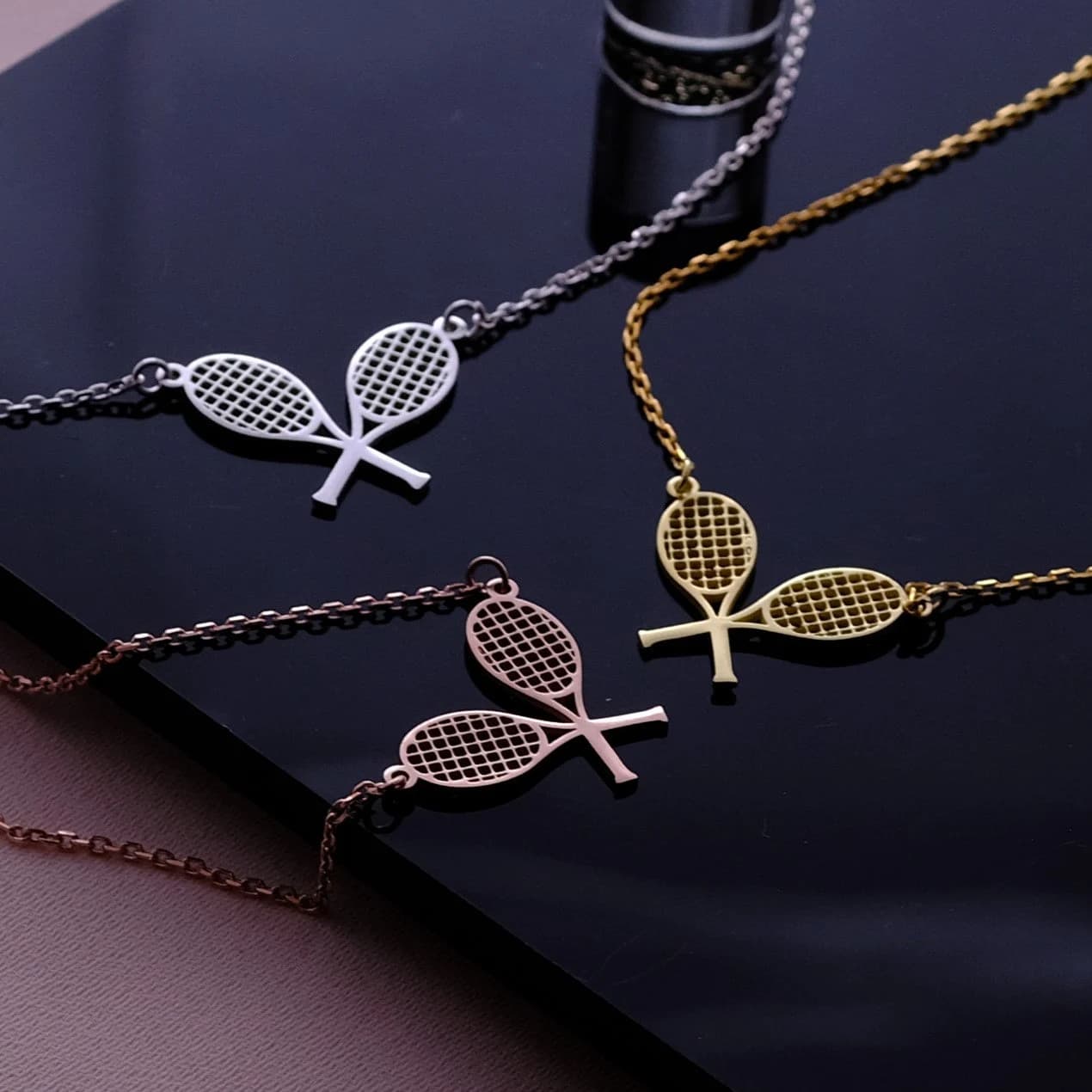 Dainty Tennis Necklace Gold - Tennis Sport Gift - Tennis Player Necklace - Silver Tennis Rackets - Tennis Team Gift - Tennis Coach Gift - image 4
