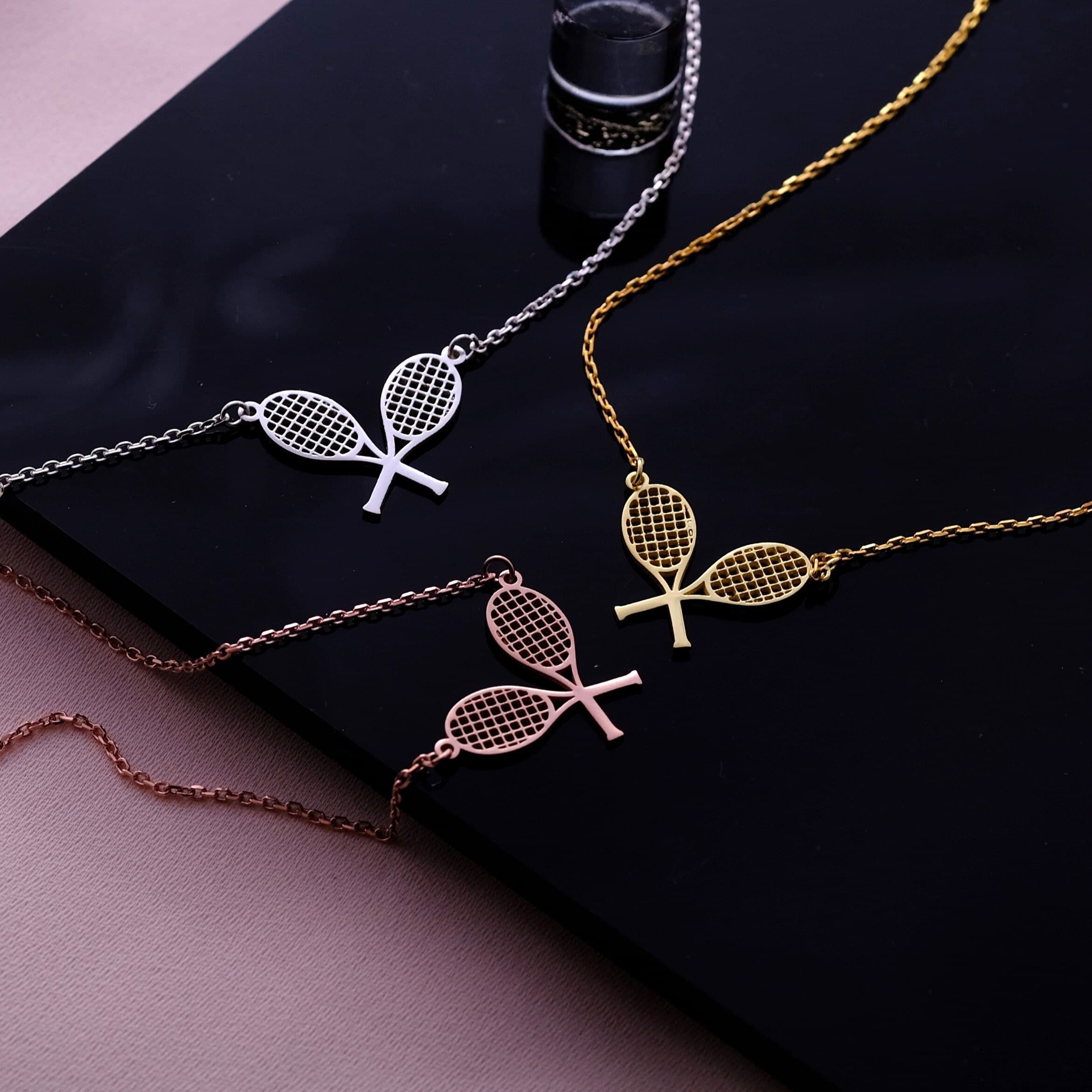 Dainty Tennis Necklace Gold - Tennis Sport Gift - Tennis Player Necklace - Silver Tennis Rackets - Tennis Team Gift - Tennis Coach Gift - image 3