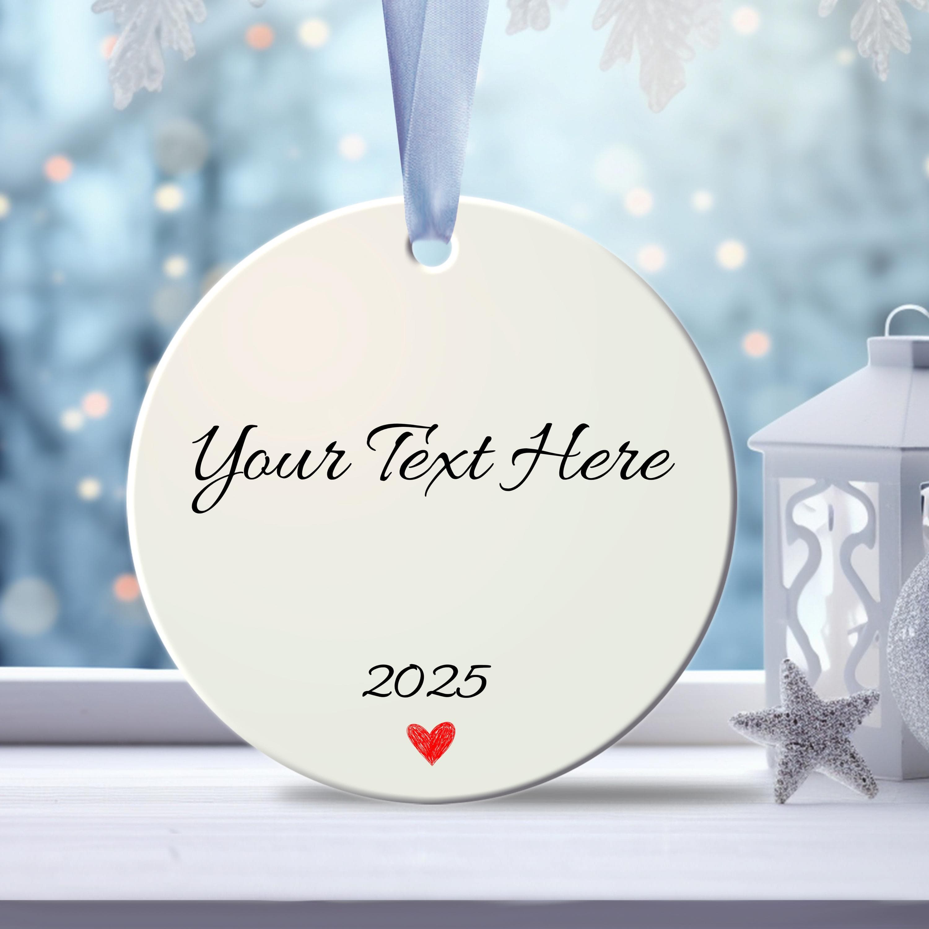 Custom Text Ornament, Personalized Your Message Ornament, Best Wishes Ornament - image 2